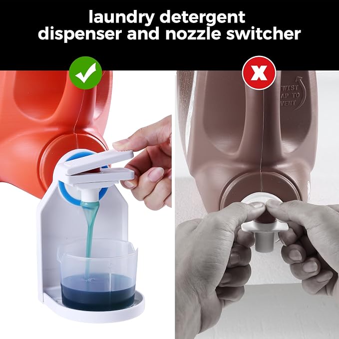 Laundry Detergent Dispenser Cup Holder & Nozzle Force-Saving Switch, Soap - Image 2