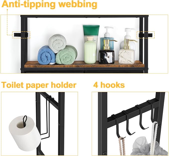 YBING Over The Toilet Bathroom Storage Cabinet - Image 8