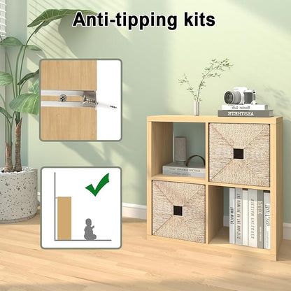 CTESNE【2026 Wooden Thick Frame 4 Cube Storage Organizer Shelf - Image 5