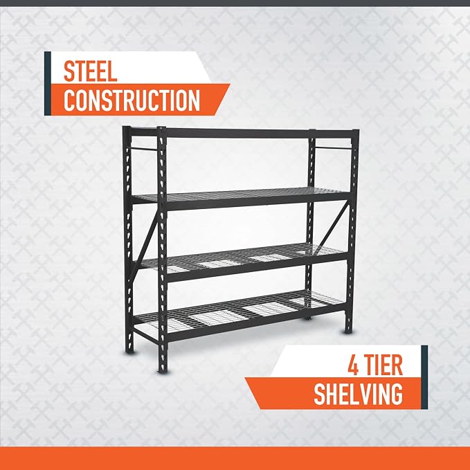 Ironton 4-Tier Industrial Steel Shelving Unit, 000-Pound Load Capacity - Image 3