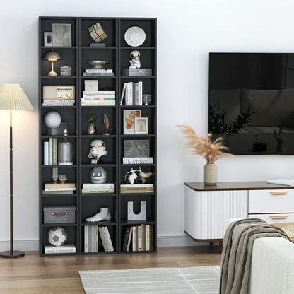 FOTOSOK Bookshelf Bookcase 8-Tier Narrow Bookshelf Tall CD Media Tower Rack | - Image 8