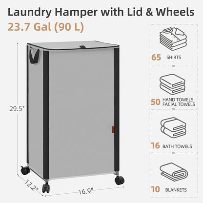 STORAGE MANIAC Rolling Laundry Hamper - Image 4