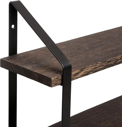 Mkono 3 Tier Floating Wall Shelf Wood Hanging Shelf - Image 5