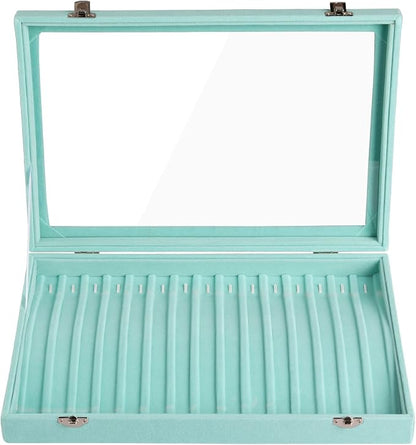 Frebeauty 15 Hooks Necklace Tray Velvet Neckalce Organizer - Image 4
