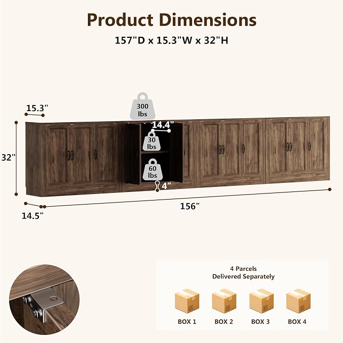 157"W Modern Buffet Cabinet - Image 2