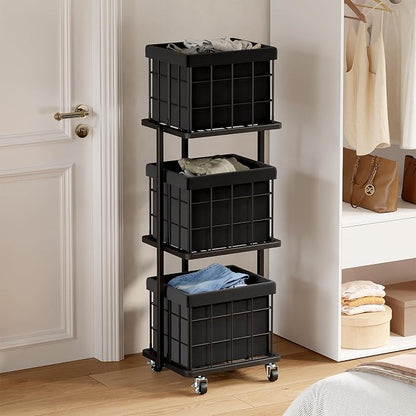 120L Vertical Rolling Laundry Hamper - Image 6