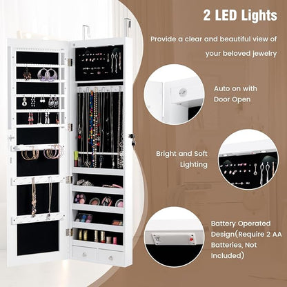 HAPPYGRILL Over the Door Jewelry Organizer, Hanging Jewelry Storage Cabinet - Image 5