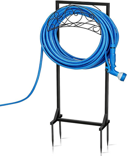 Garden Hose Holder, Freestanding Hose Reel Stand 4 Spikes, Heavy Duty Water by WGCTEK