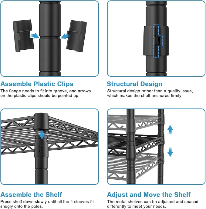 FUTASSI Metal Storage Rack, Storage Organizer Shelves - Image 7