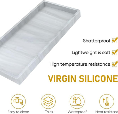 Bathroom Counter Tray, EG-SIPRO High-Grade Thickened Silicone Bathroom Vanity - Image 3