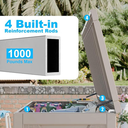 320 Gallon Outdoor Deck Box, Resin Waterproof Storage Box - Image 5