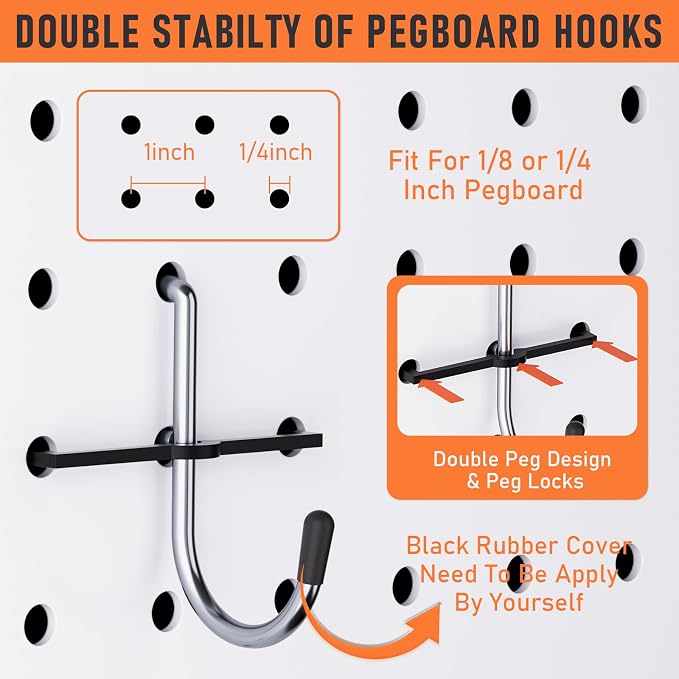 INCLY 280PCS Upgraded Pegboard Accessories Organizer Kit, Peg Board Hooks - Image 6