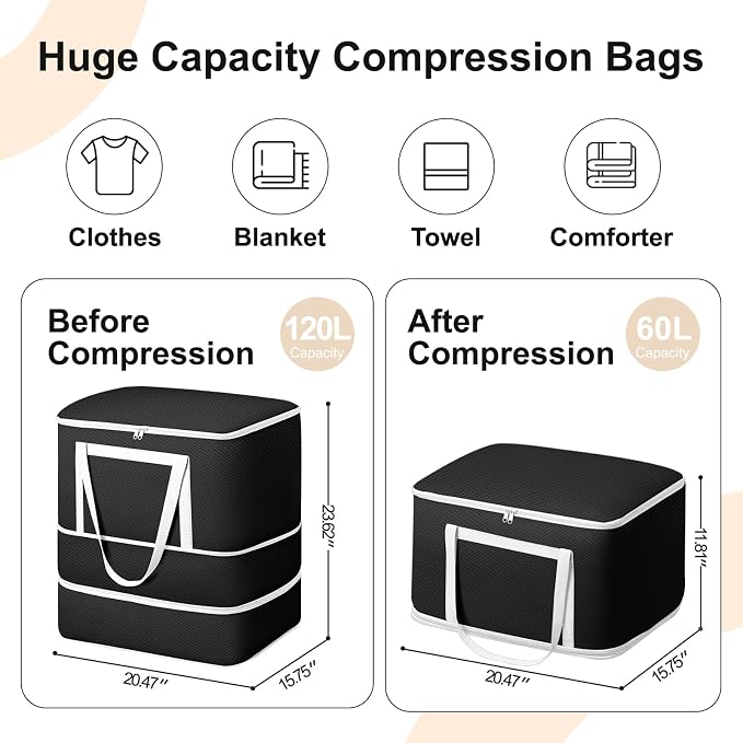 Comforter Storage Bag - 120L Bedding Storage Bags - Image 2