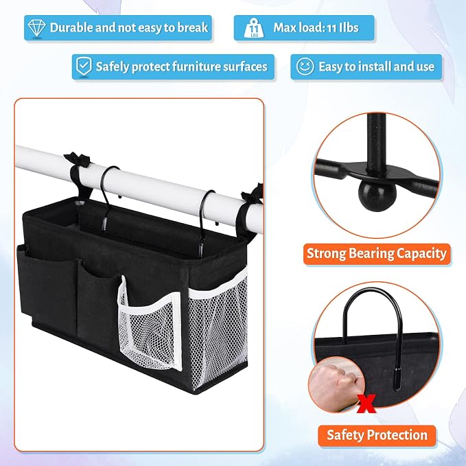 Loghot Bedside Caddy/Bedside Storage Bag Hanging Organizer - Image 2