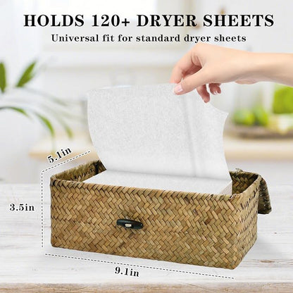 Dryer Sheet Holder, Woven Seagrass Dryer Sheet Container - Image 2