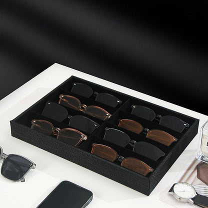 Julysky Sunglass Organizer Tray, 8 Grids Watch Holder Display Jewelry Tray - Image 3