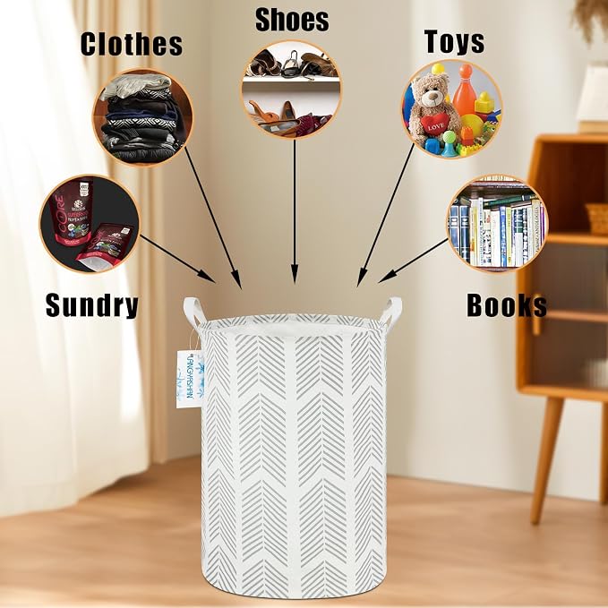 LANGYASHAN Laundry Basket Canvas Fabric Collapsible Organizer Basket - Image 4