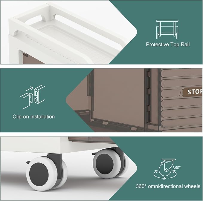 Bathroom Storage with Drawers, 7.87" Wide Slim Storage Cabinet | Freestanding - Image 9