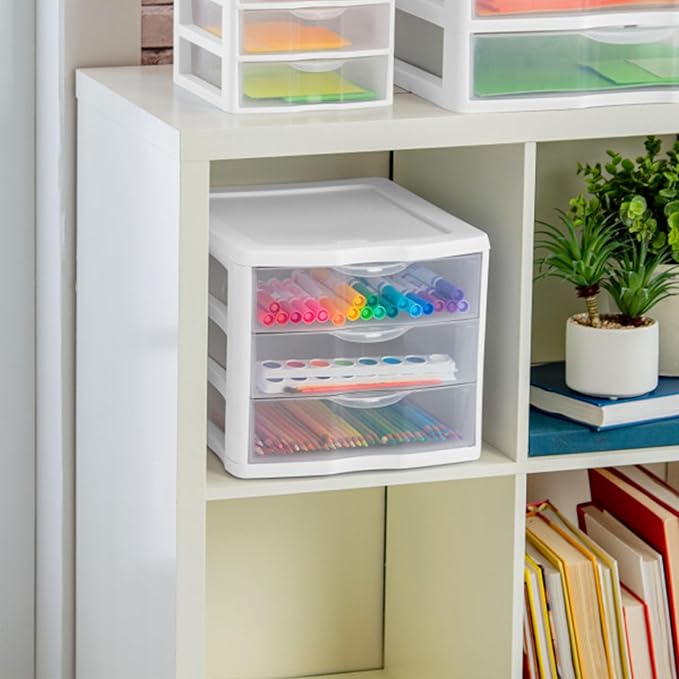 4 Sterilite ClearView Portable 3 Storage Drawer Organizer Cabinets - Image 8