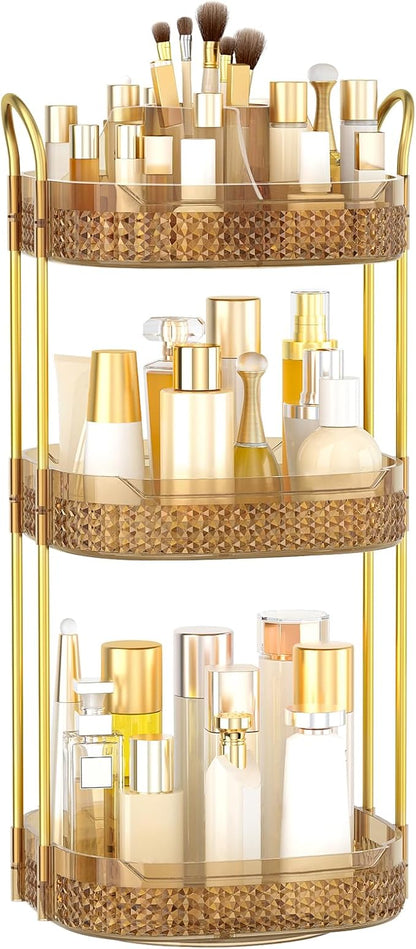 Rotating Makeup Organizer for Vanity 3 Tier, Perfume Organizer by BOCONY