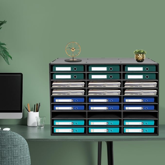 27 Compartments Literature Organizer, Desktop File Sorter Mail Center Paper - Image 5