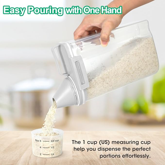 TBMax Rice Storage Container 2 Pack, Plastic Kitchen Pantry Food Storage - Image 3