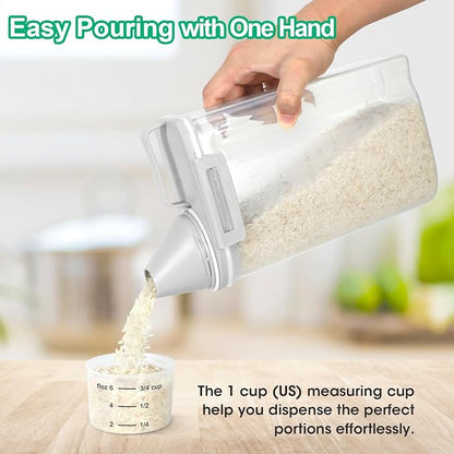 TBMax Rice Storage Container 2 Pack, Plastic Kitchen Pantry Food Storage - Image 3