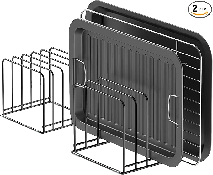 Kitchen Cabinet Organizer, Steel Cookware Holder, Divided Holder by KORRTFID