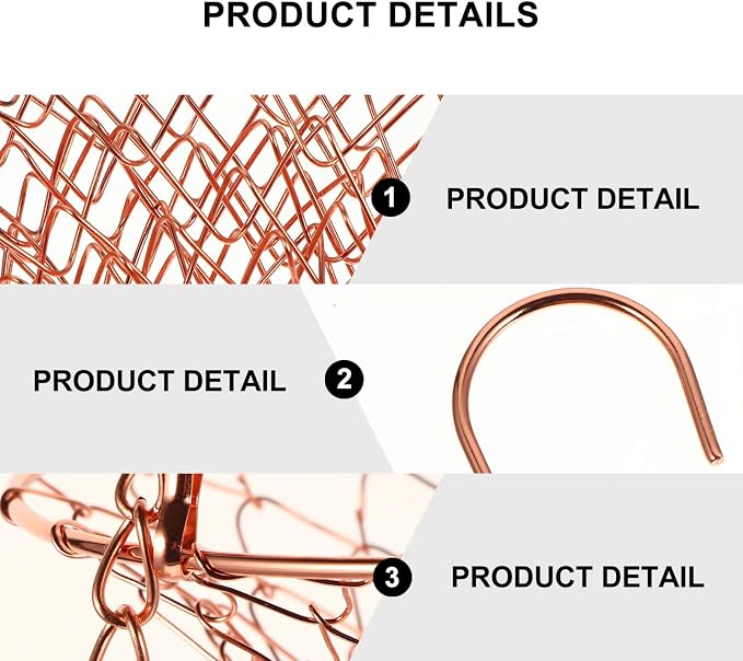 Yardwe 3-Tier Copper Hanging Fruit Basket Foldable Wire Hanging Basket - Image 9