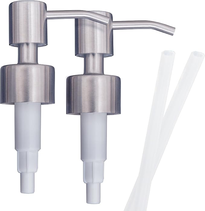 Stainless Steel Soap & Lotion Dispenser Pumps, Brushed Nickel Replacement by TopHomeStore