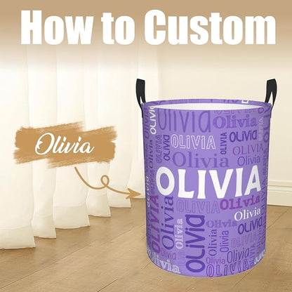 Custom Name Laundry Hamper, Personalized Laundry Basket - Image 2