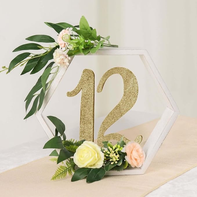 Efavormart 2 Pack | 9" Hexagon Whitewashed Wood Centerpiece, Geometric Terrarium - Image 6