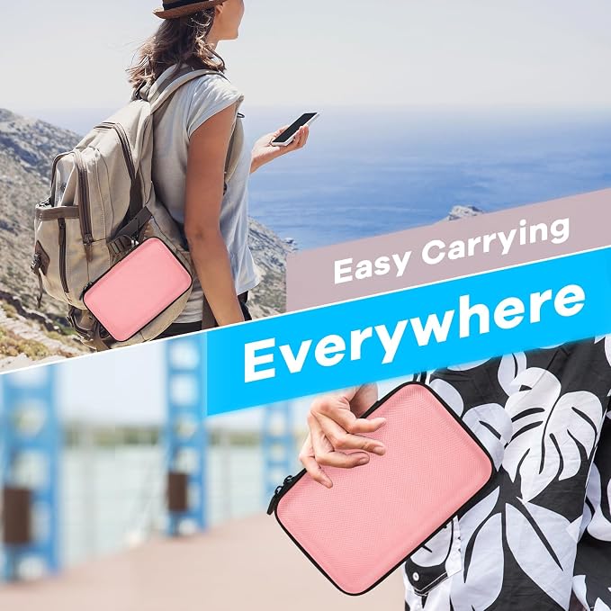 Large Hard Shell Carrying Case for External Hard Drive, Power Bank, Heart - Image 7