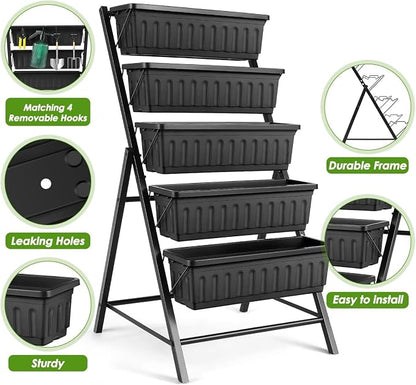 SEJOV 4FT Vertical Raised Garden Bed, 5 Tiers Elevated Planter Box - Image 3