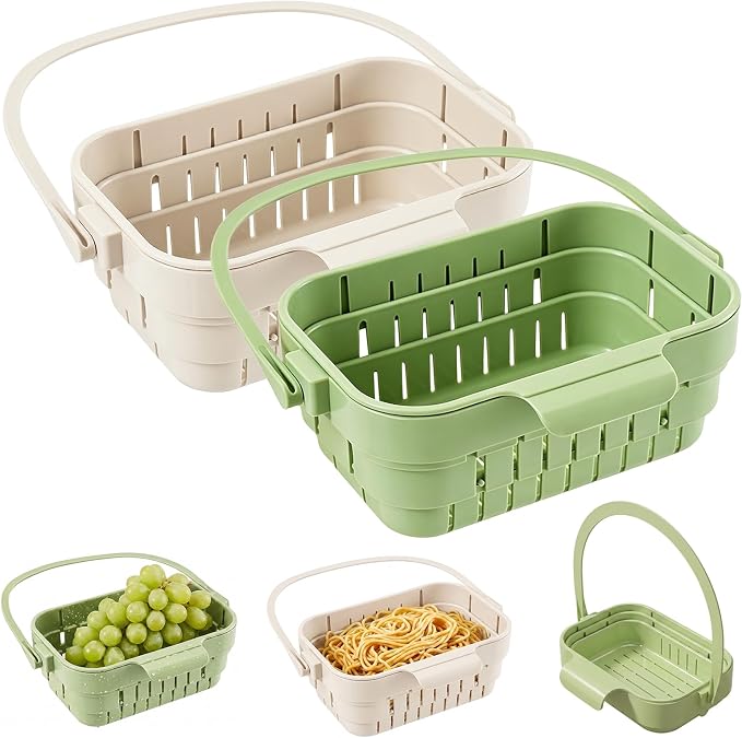 Foldable Hanging Sink Drain Basket, Space Saving Colander by Eosraffa