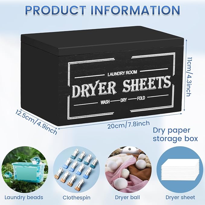 Dryer Sheet Holder and Lid, Dryer Sheet Container, Laundry Pods Dispenser - Image 3