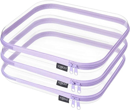 YQBRAO 3-Pack Large Clear Hard Shell Zipper Case, 1.2mm Ultra-Thick Rigid Toy & by Unknown