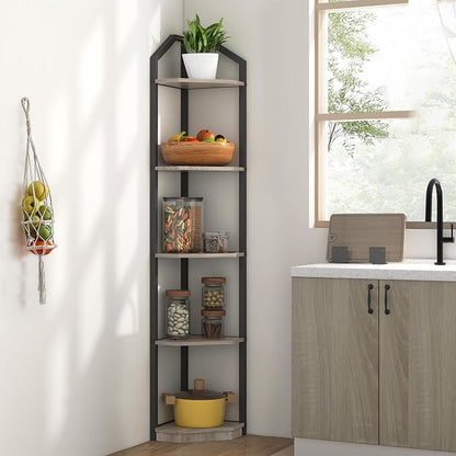 Fun Memories 5 Tier Corner Shelf, 70” Corner Shelf Stand, Corner Bookshelf - Image 5