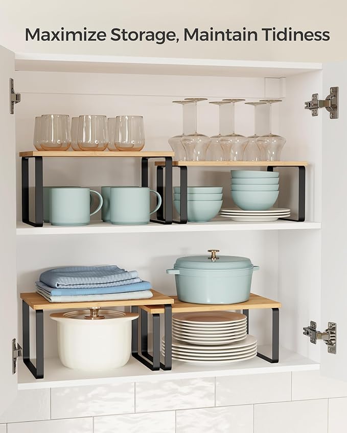 SONGMICS Cabinet Organizer Shelf, Kitchen Storage, Spice Rack, Expandable - Image 4
