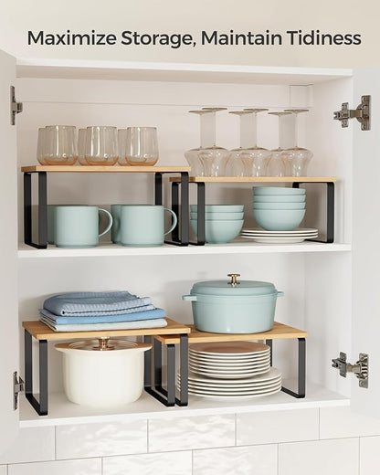 SONGMICS Cabinet Organizer Shelf, Kitchen Storage, Spice Rack, Expandable - Image 4