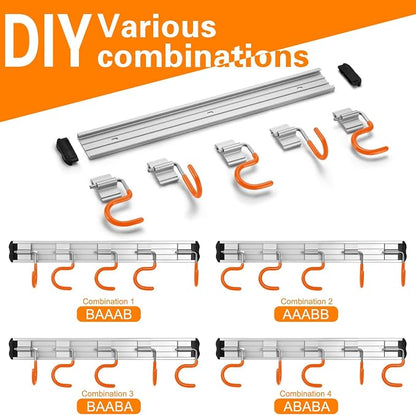 69'' Aluminum Alloy Garden Tool Organizer Wall Mount Garage Organizers and - Image 4