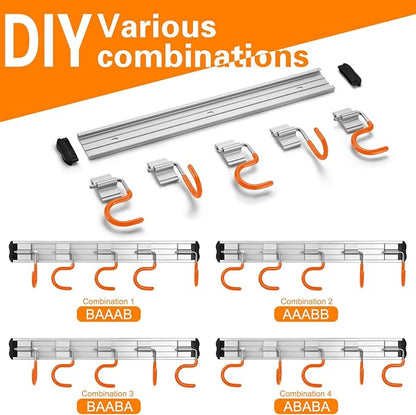 34.5'' Aluminum Alloy Garden Tool Organizer Wall Mount Garage Organizers and - Image 4
