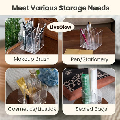Clear Makeup Brush Holder, Acrylic Rotating 360°Makeup Brush Organizer - Image 4