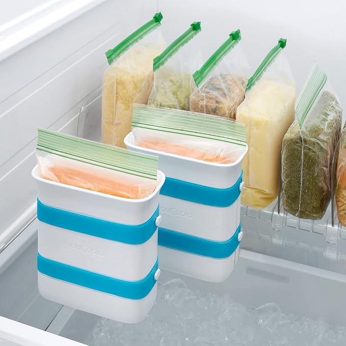 YouCopia FreezeUp Freezer Food Block Maker, 2 Cup, Meal Prep Bag Container to - Image 5