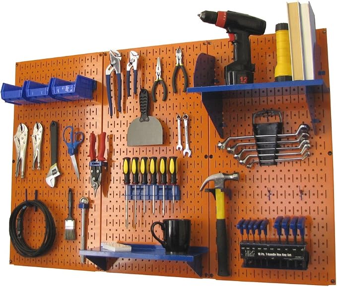 Wall Control Pegboard Organizer 4 ft. Metal Pegboard Standard Tool Storage Kit by Wall+Control