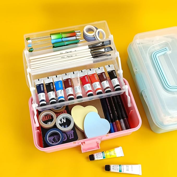 10Inch Tackle Box Organizer and Storage, Three-Layer Sewing Box - Image 6