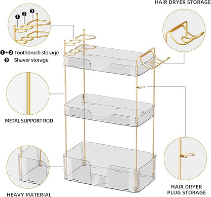 3 Tier Bathroom Organizer Countertop Makeup Perfume Tray Skincare Organizer - Image 4