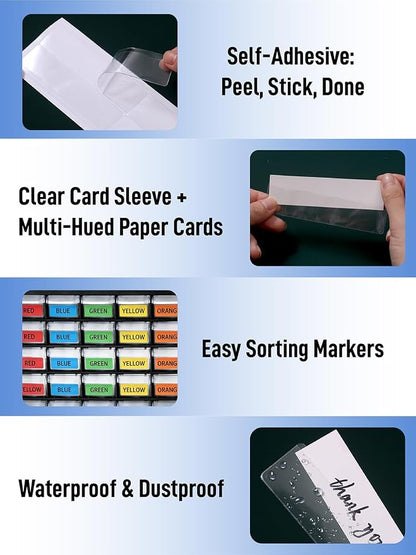 60-Pack Clear Plastic Self-Adhesive Label Holders - Image 4