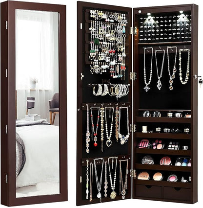 Giantex Jewelry Armoire Wall Door Mounted, Lockable Jewelry Cabinet by Giantex