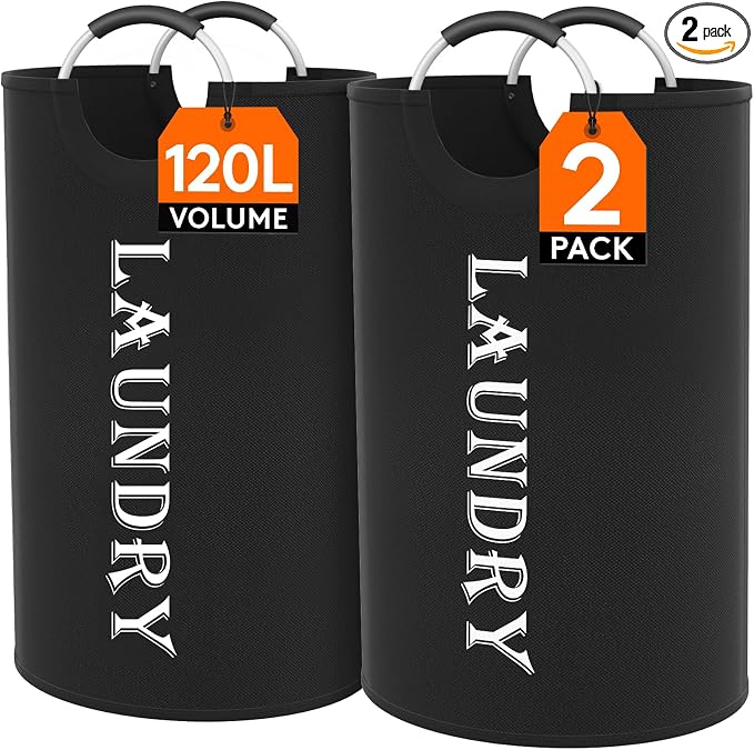 Lifewit 120L 2-Pack Large Laundry Basket, Collapsible Laundry Hamper by Lifewit
